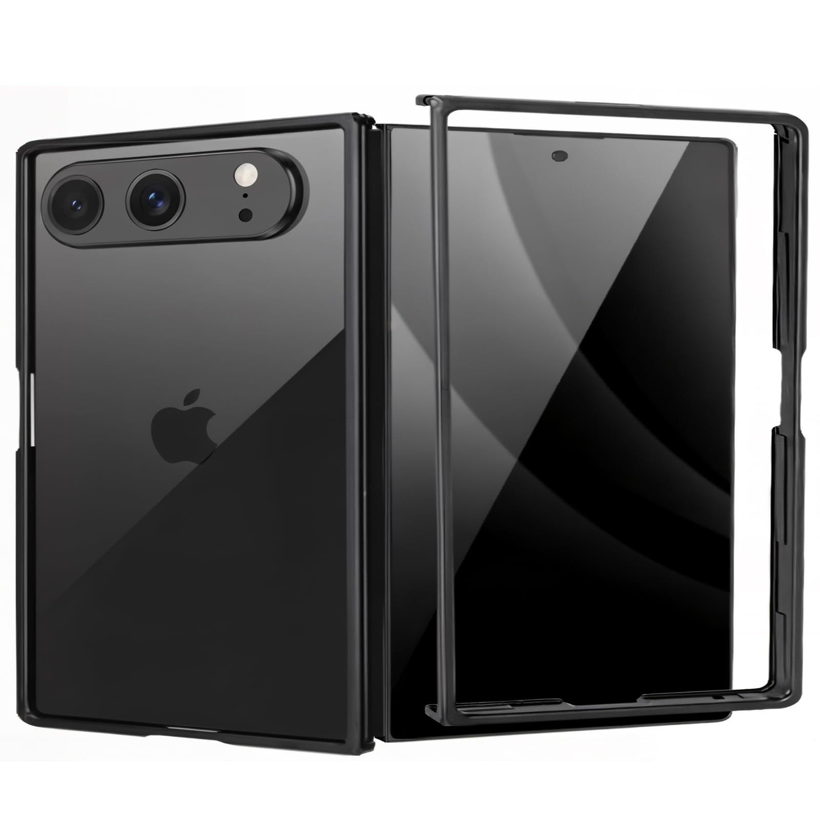 Hiooloon for iPhone Duo Bumper Case Metal, No Back Metal Bumper Frame Slim Fit B