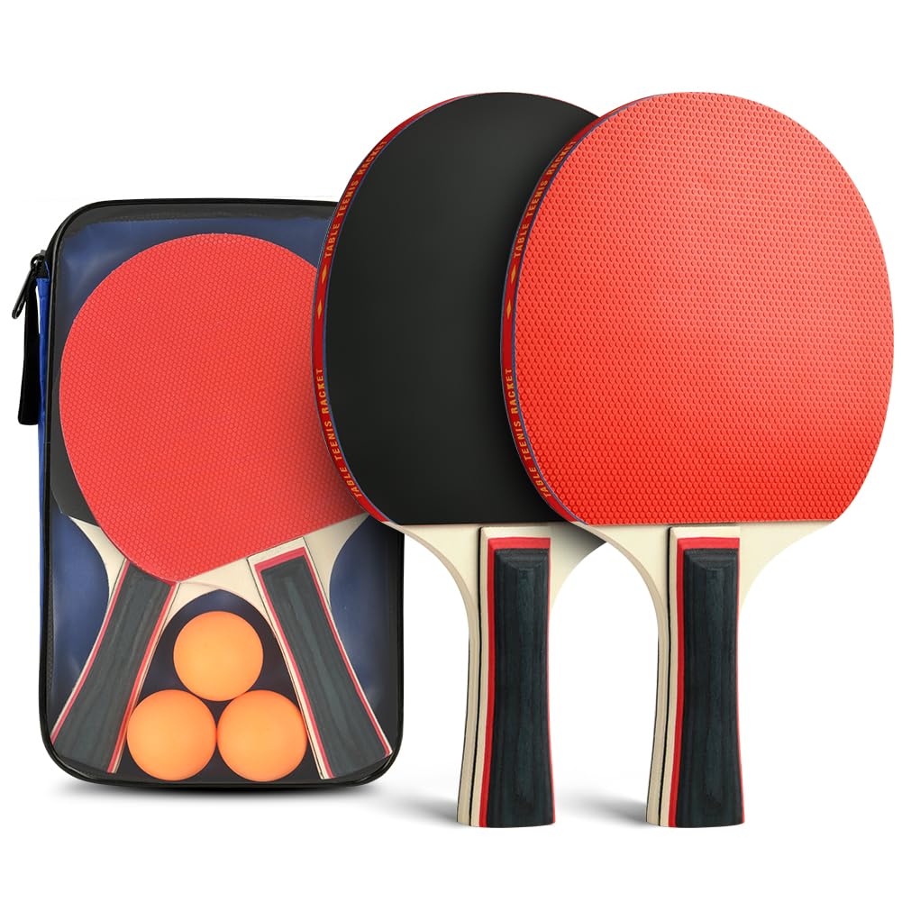 Flintronic Table Tennis Bats, Wooden Table Tennis Set | Portable Table Tennis Se