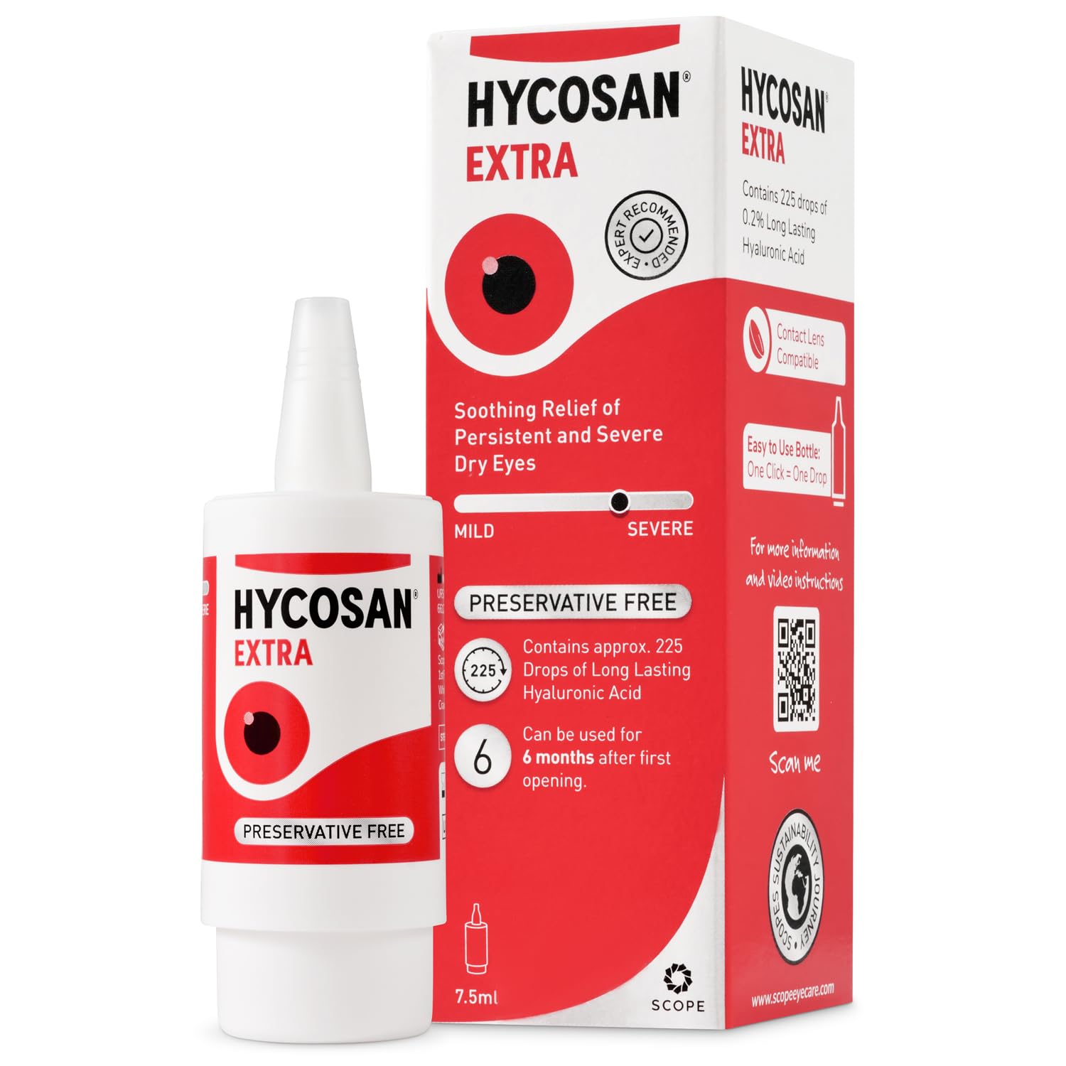 Hycosan Extra - Eye Drops with Hyaluronic Acid for Soothing Relief of Severe and