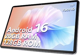 SVITOO Android 16 Tablet 11 Inch with Gemini AI, 20GB RAM 128GB ROM, 90Hz IPS Display, Fast T7250 Octa-Core, 8800mAh, 13MP+8MP Camera, Widevine L1, 5G WiFi, GPS, Case Included – Gray
