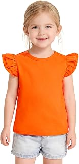 Toddler Baby Girls Solid Color Ruffle T Shirt