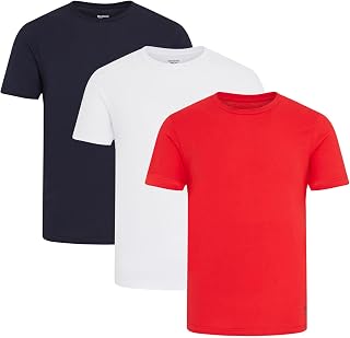 Reebok Santo Men's Cotton T-Shirts - Pack of 3 Men's Designer T-Shirts | Men's Clothing for Gym and Leisure | Breathable Men's Underwear T-Shirts