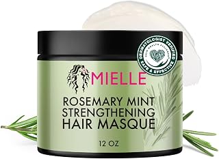Mielle Organics Rosemary Mint Hair Mask with Biotin, 12 oz | Deep conditioning hair mask with honey, pure rosemary extract &amp; pro-vitamin B5, dry damaged hair care