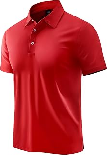 MIER Men's Short-Sleeved Dry Fit Performance Golf Tennis Active Polo Shirt with Collar, UPF 50+ Sun Protection