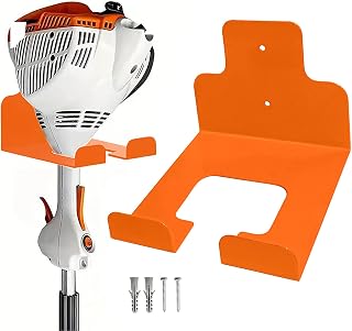 Garage Organizer Trimmer Rack Multipurpose Wall Mounted Storage Hooks Garden Electric Tool Hanger Lawn Mower Holder Wall Mount for Lawn Mower Garage Trimmer Garden Tools Orange