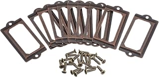 10 Pcs Metal Label Holder 70x33mm for Name Folders Labels Label Frames Office Library Drawer Closet Shelves Copper