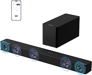 ULTIMEA 5.1CH Surround Sound Bar System with Dolby Atmos, Poseidon M60 | VoiceMX, BassMX, APP, 300W Soundbar for Smart TV, Surround Sound System for TV, with Subwoofer, Bluetooth 5.4