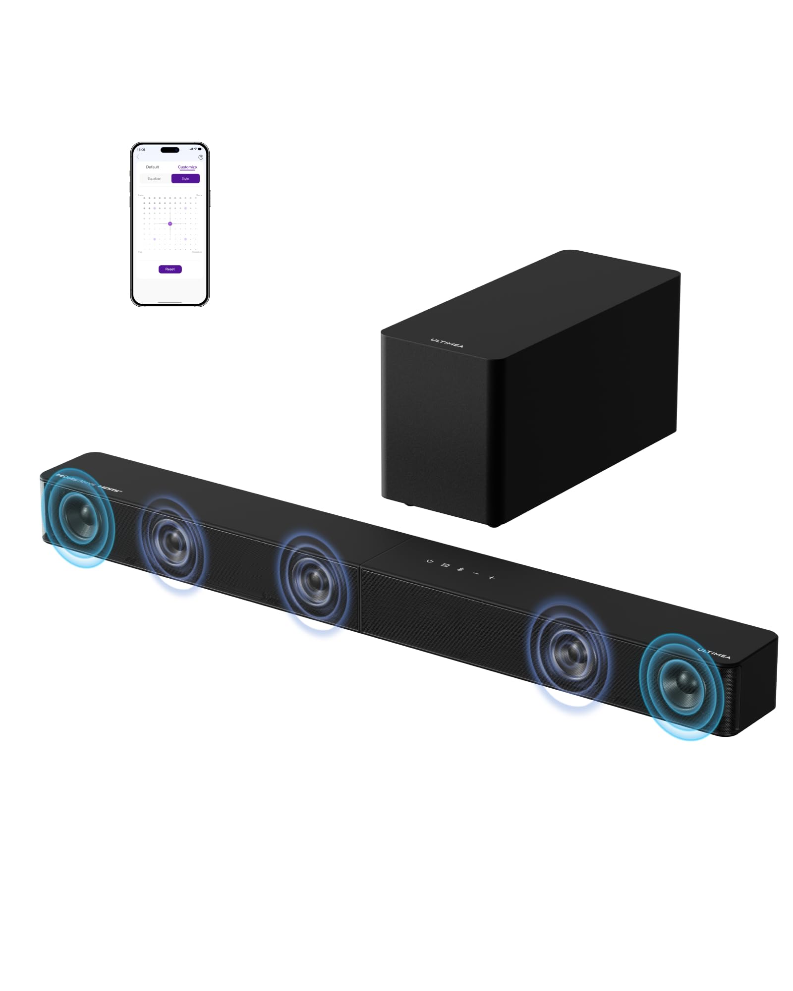 ULTIMEA 5.1CH Surround Sound Bar System with Dolby Atmos, Poseidon M60 | VoiceMX