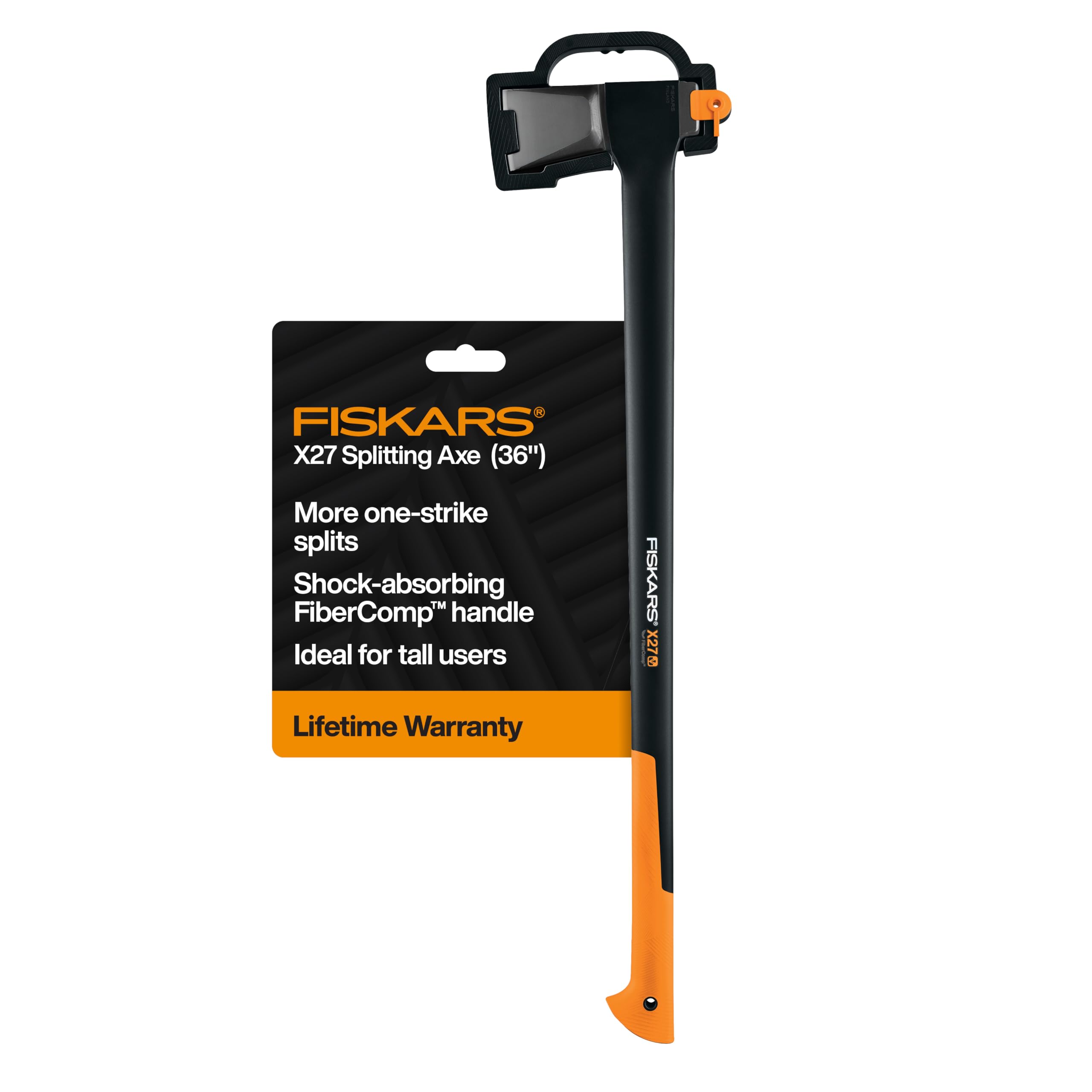 Fiskars X27 Super Splitting Axe 36", for Taller Users on Large Logs | Split Fire