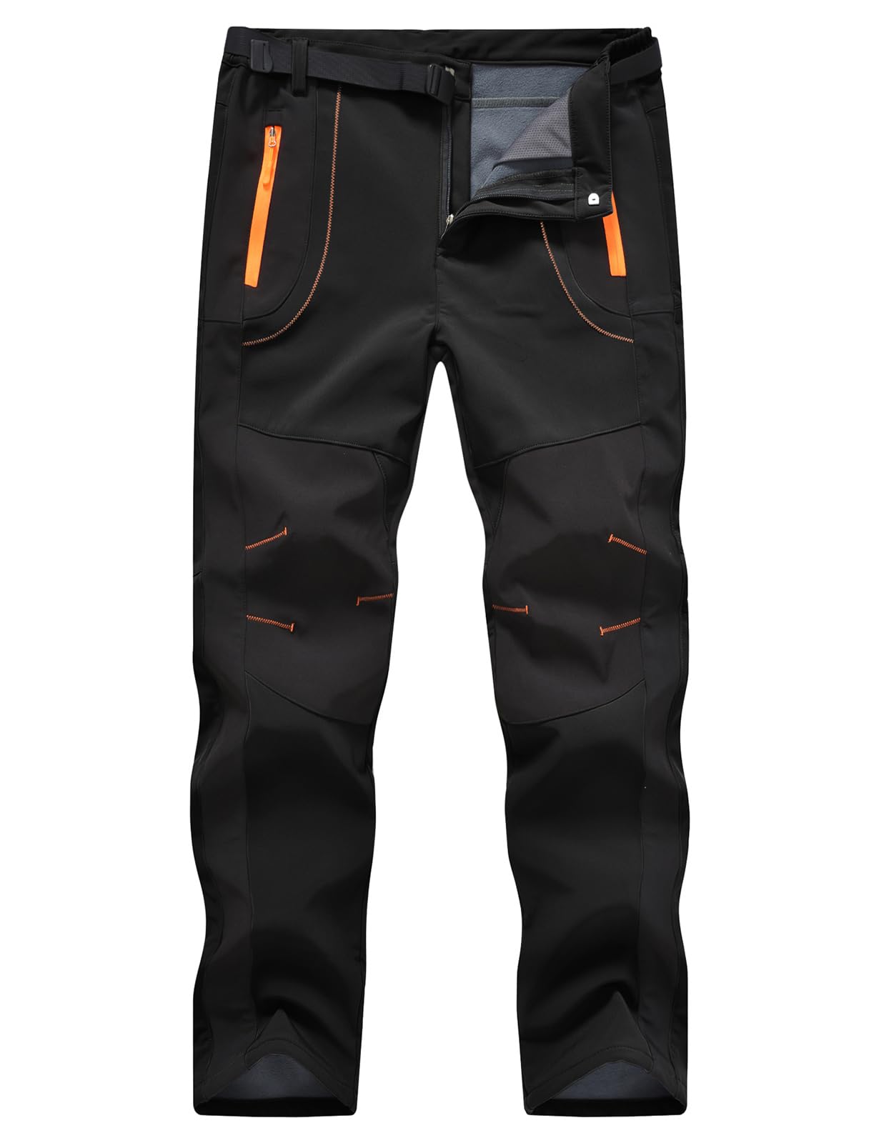 TBMPOY Men's Snow Ski Waterproof Fleece Lined Pants Outdoor Hiking Mountain Soft