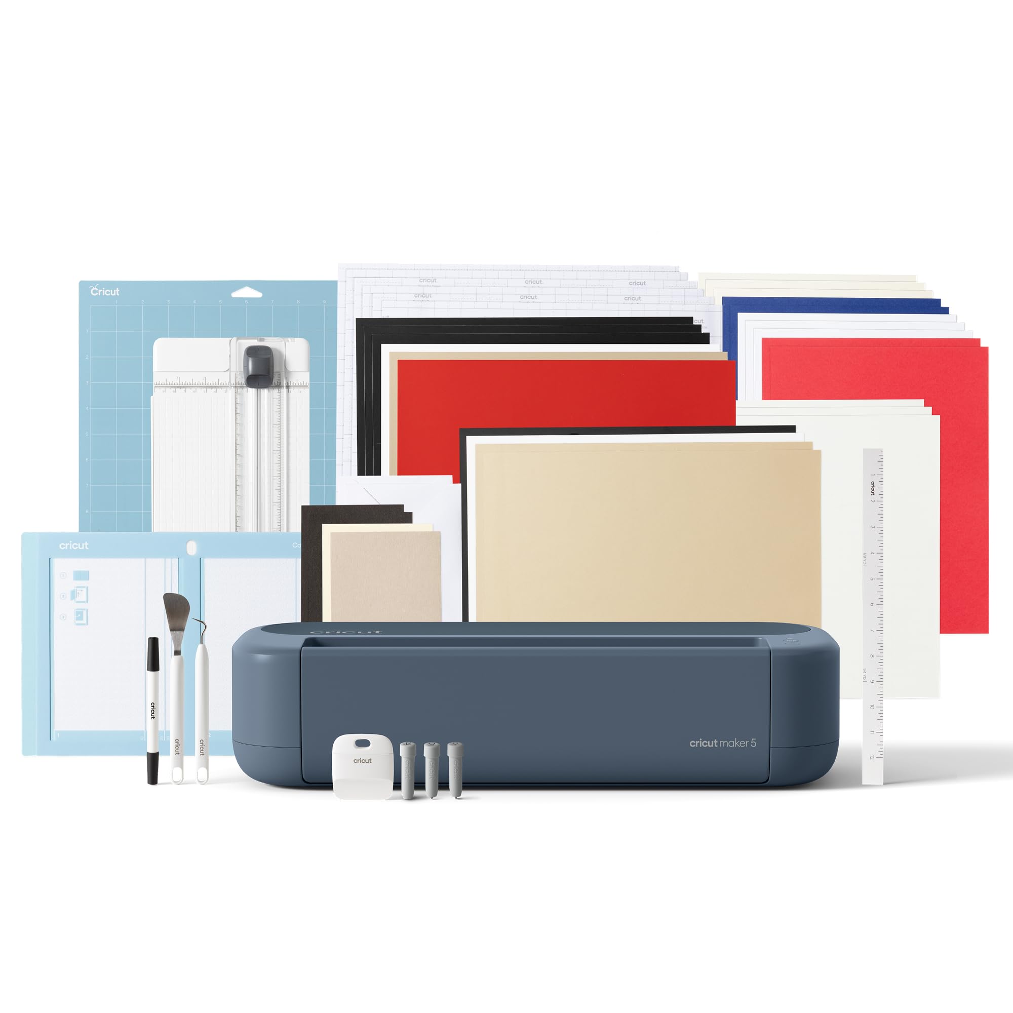 Cricut Maker® 5 Essential Bundle + Digital Content, Slate Blue | Includes Suppli