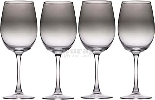 alpina Wine Glasses – Pack of 4 – 360 ml – Transparent with Smoky Effect