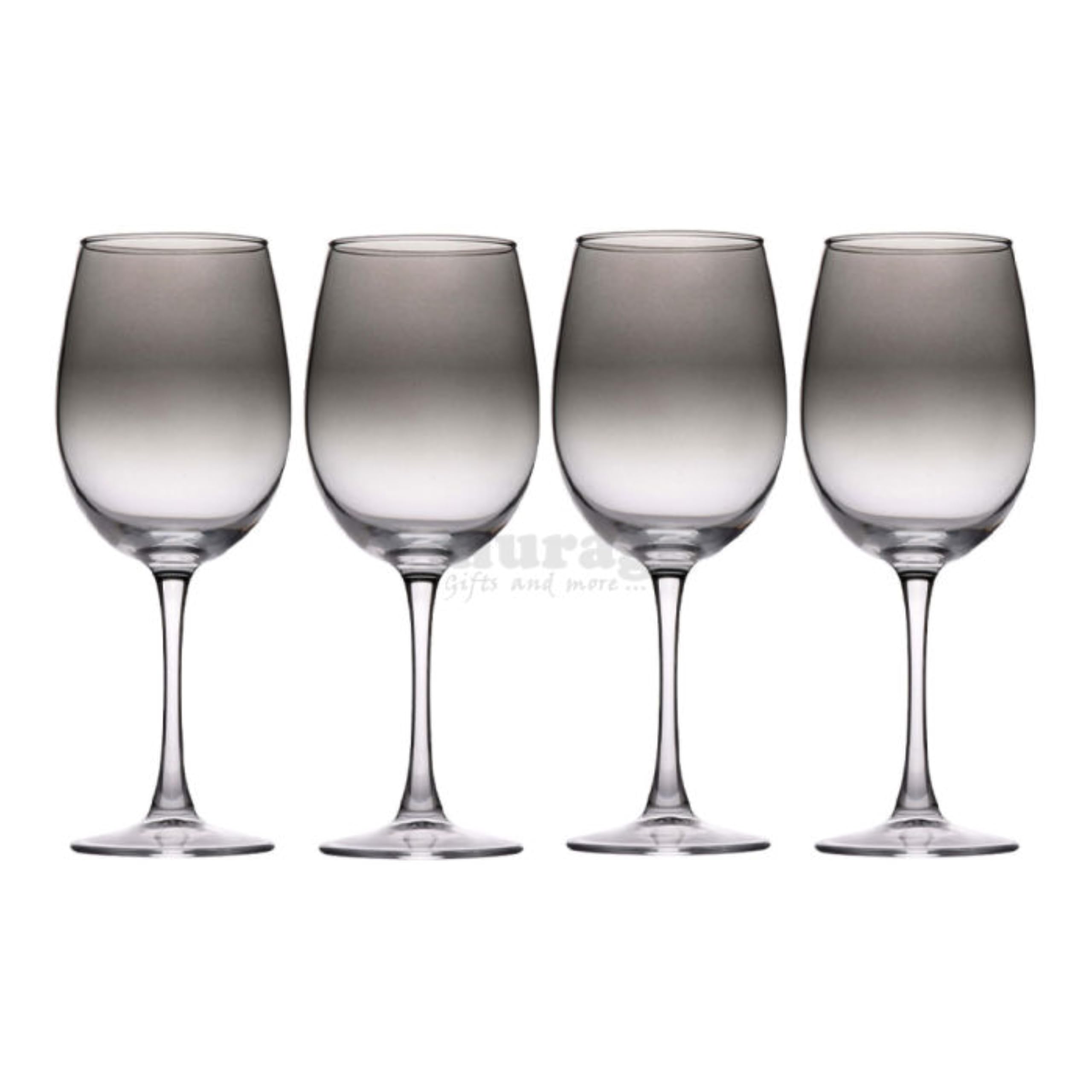 alpina Wine Glasses – Pack of 4 – 360 ml – Transparent with Smoky Effect