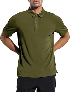MIER Mens Golf Polo Shirt Short Sleeve Sun Protection Outdoor Sports Quick Dry