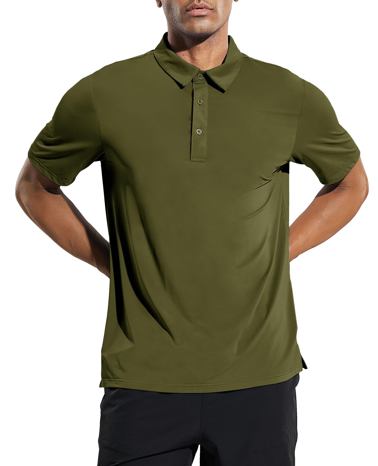 MIER Mens Golf Polo Shirt Short Sleeve Sun Protection Outdoor Sports Quick Dry