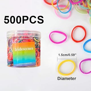 500 Pieces Hair Bands No Damage Colorful Mini Soft Hair Bands with Plastic Box, Elastic Bands for Women, Fashion Styling Tools for Ponytail Hairstyles