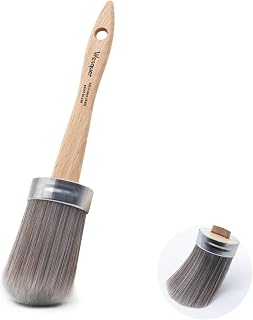 Wesquer 2" All in One Chalk, Wax &amp; Furniture Oval Paint Brush | Oval paint brush for chalk paint wax &amp; stencil work. Versatile wax brushes for chalk painting.