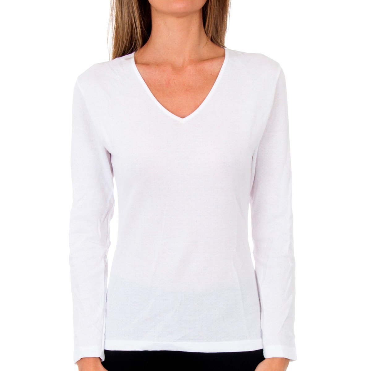 Playtex 100% Thermal cotton long sleeve T-shirt with double layer Women x1