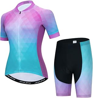 Women's Cycling Jersey Set Short Sleeve Summer Mountain Bike Jersey and Shorts Set