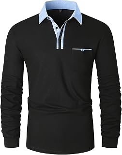 LIUPMWE Poloshirt Herren Langarm Getäfelt T Shirts Männer Hemd T-Shirt Slim Fit Golf Sports