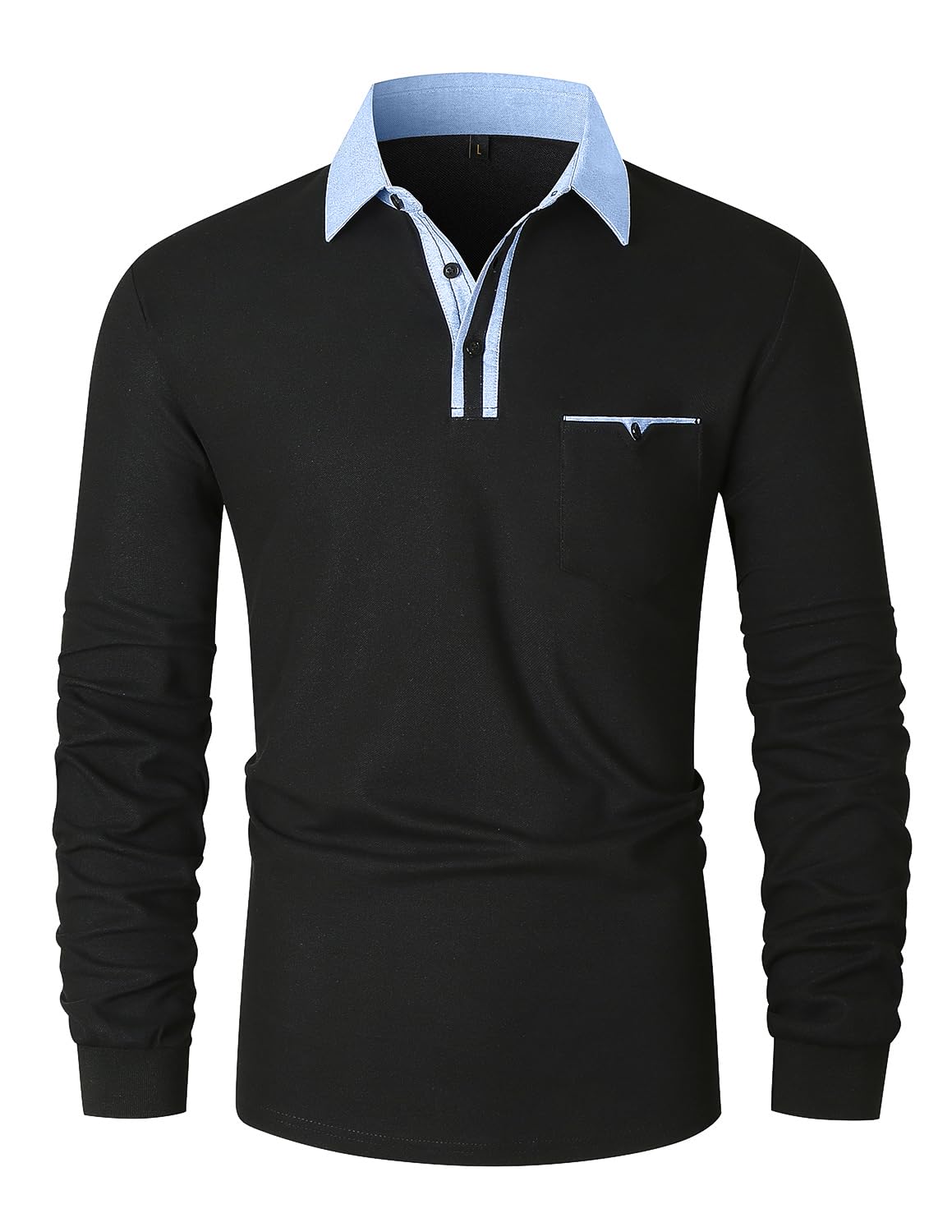 LIUPMWE Poloshirt Herren Langarm Getäfelt T Shirts Männer Hemd T-Shirt Slim Fit 