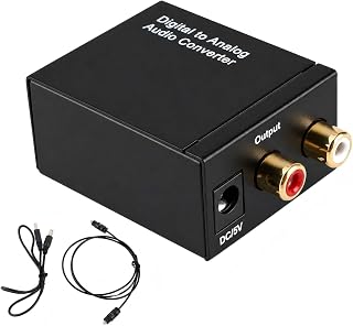 Digital to Analog Audio Converter 32KHz 44.1KHz 48KHz 96KHz RCA Digital Coaxial Audio Converter Optical to Analog Sound Converter for TV Computer