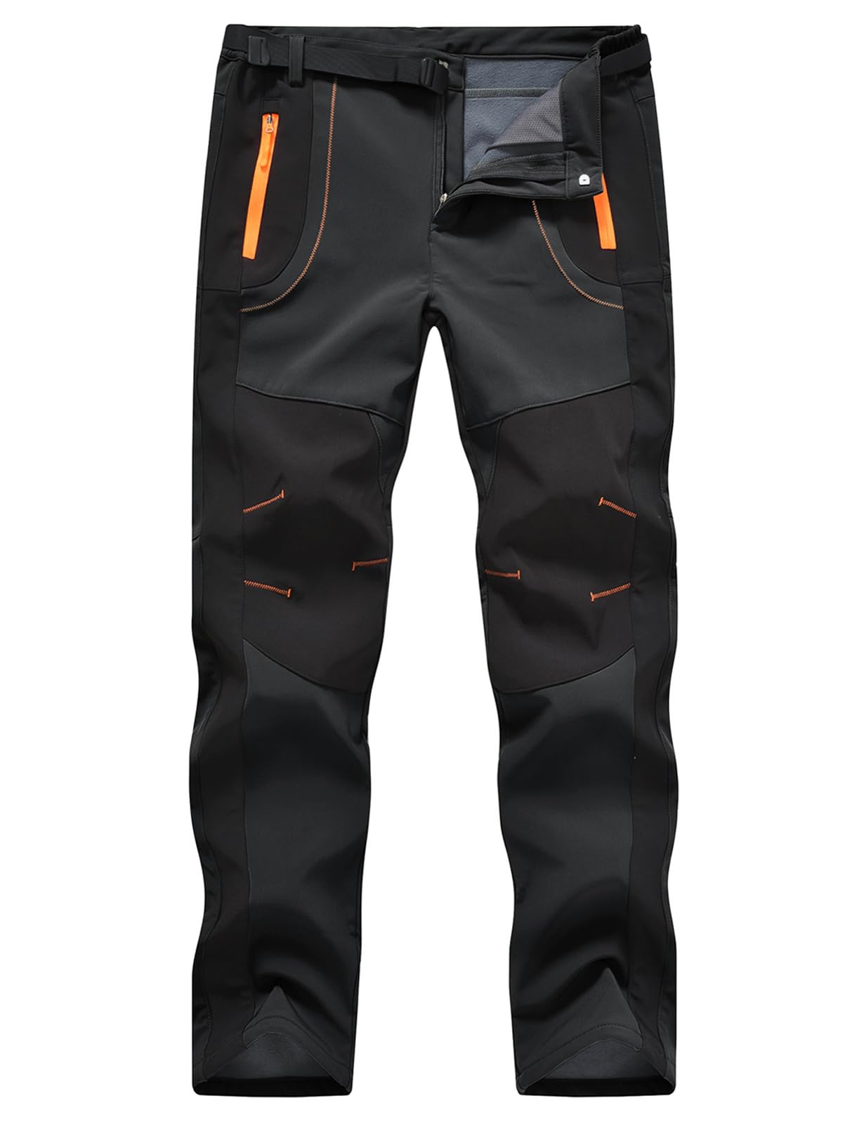 TBMPOY Men's Snow Ski Hiking Pants Waterproof Winter Fleece Lined Pants Camping 