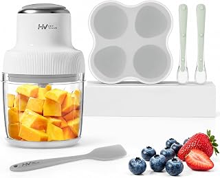HEYVALUE 20 Oz Glass Baby Food Maker, Baby &amp; Pet Large Food Processor Set | Includes Freezer Tray, Spoons &amp; Spatula, One-Touch Blending, All Feeding Stages, Easy Cleaning, Dishwasher Safe, BPA-Free