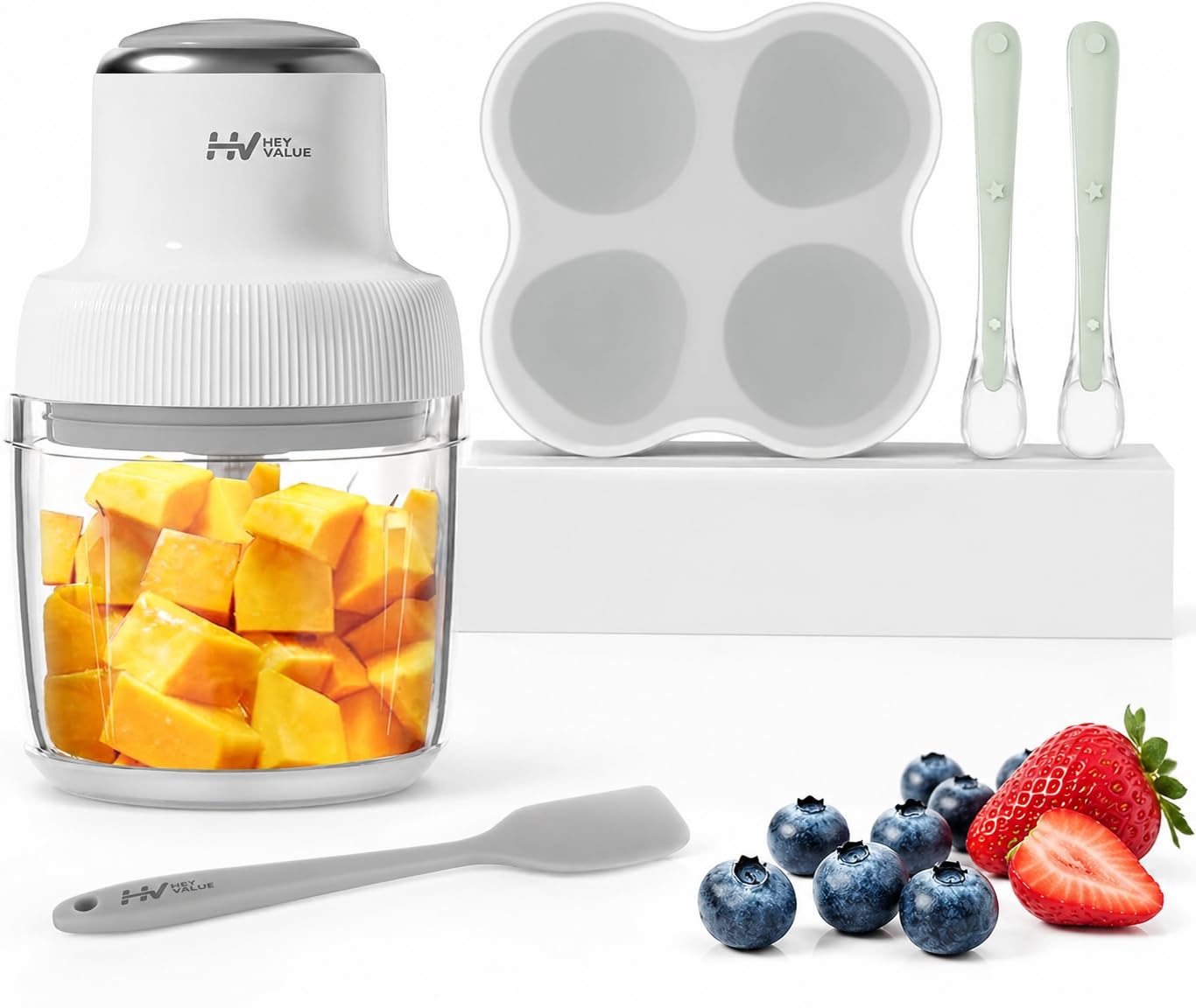 HEYVALUE 20 Oz Glass Baby Food Maker, Baby &amp; Pet Large Food Processor Set | 