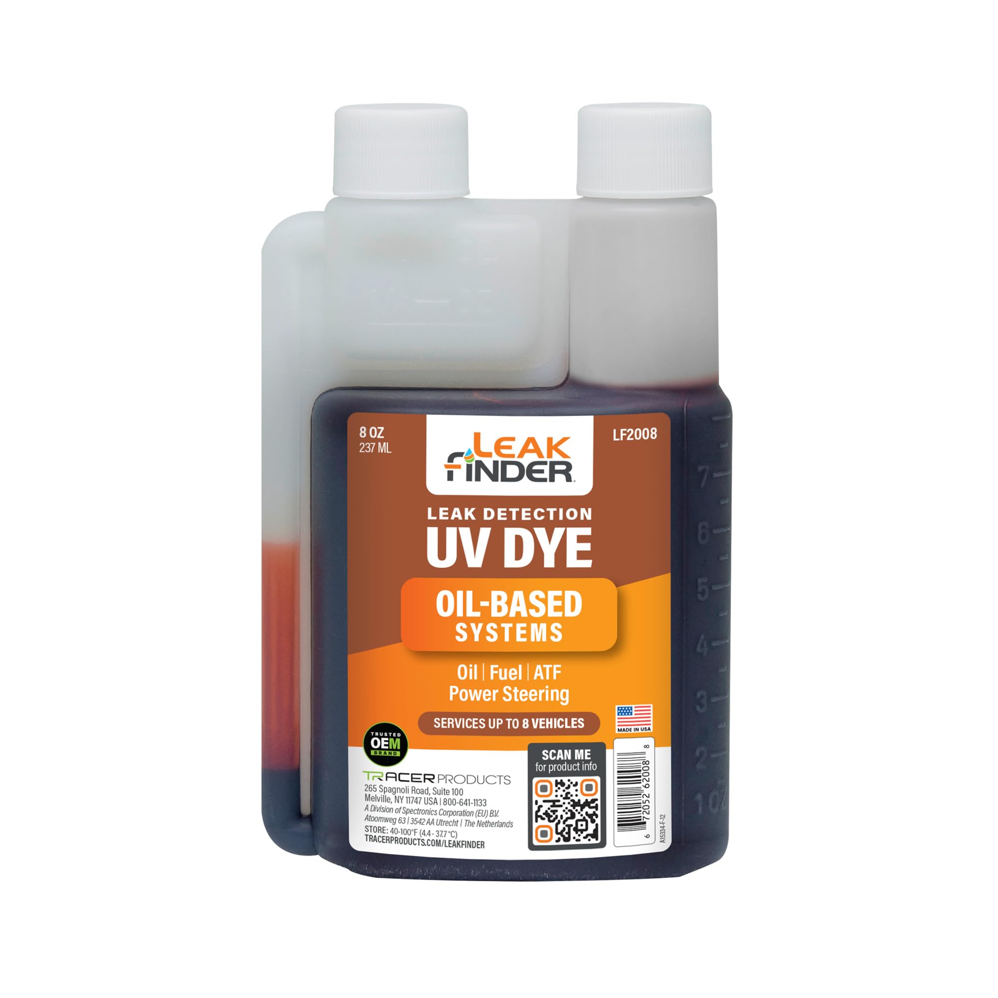 LEAKFINDER LF2008 Automotive Oil-Based Fluid Leak Detection Dye | For Oil, Fuel,