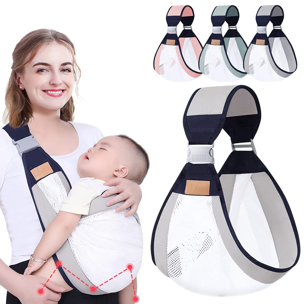 HINATAA Breathable Baby Sling, Adjustable Baby Carrier, Baby Carrier Wrap, Quick