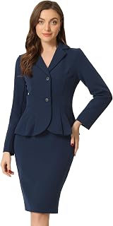 Allegra K Women 2 Piece Suit Skirt Sets Business Casual Outfits