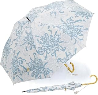 Ogawa 54381 Long Umbrella, For Rain or Shine, Manual Opening, 19.7 inches (50 cm), Hippo Print Store, Chrysanthemum (Shallow & Asahanada), UV Reduction & Shading Rate, Over 99% UV Protection, Heat Insulation Effect, Water Repellent, Safety Cover Included, UV Protection, Gift