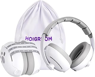 HOIGRBOM Baby Headphones for Noise, 2-in-1 Baby Ear Muffs Noise Protection | Baby Noise Cancelling Headphones for Ages 0-48 Months, 24dB Baby Hearing Protection Earmuffs for Outdoor, Sleep, Airplane