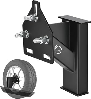 GADFISH Stake Pocket Spare Tire Carrier Mount, 3-Nuts Design Trailer Bracket Heavy Duty Holder, Fits 4 &amp; 5 &amp; 6 Lugs Trailer Wheels on 4",4.5'',4.75'',5'',5.5''and 6''Bolt Patterns, Holds up to 150 Lbs