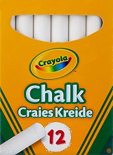 Crayola White Chalk 12ct, Anti-Dust Chalkboard Chalk Sticks, Back to School Classroom Supplies