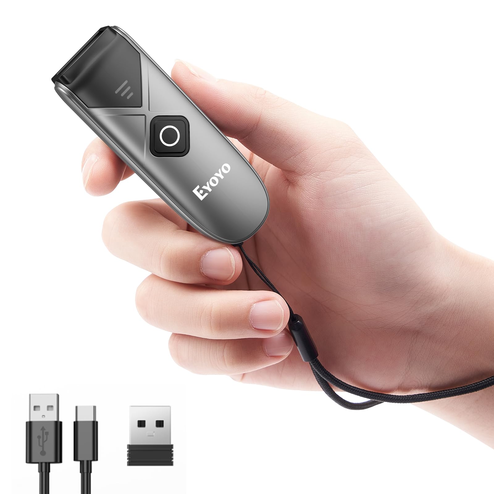 Eyoyo Portable Mini Bluetooth 2D&1D Barcode Scanner Wireless | 2.4G Wireless/Blu