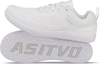 ASITVO Wide Barefoot Shoes Men Gym Zero Drop Sole Minimalist Cross Trainer Width Toe Box Sneakers Grounding Knit No-Sew Upper TPU Toe and Heel Colorful