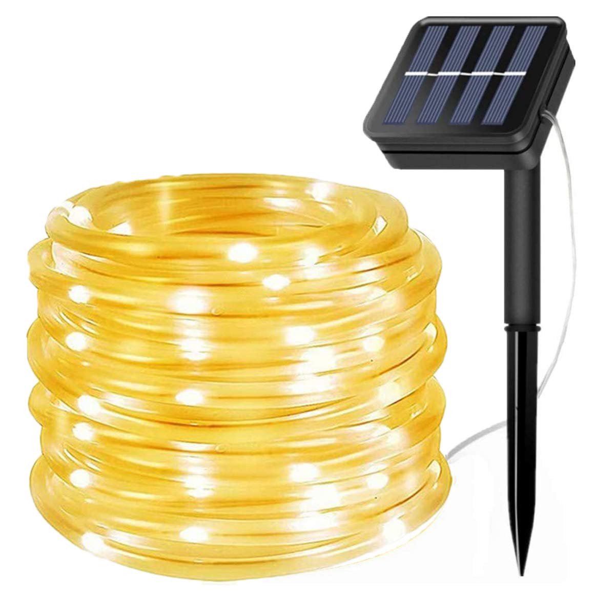 100LED Rope Lights Outdoor,KINGCOO Waterproof 39FT 8Mode Solar Powered Tube Stri