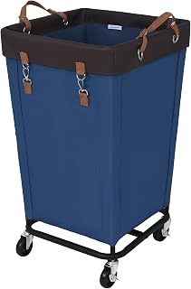 StorageWorks 160L Laundry Basket, Laundry Hamper with Wheels, Blue, 1 Pack