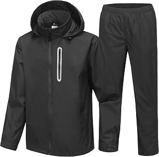 SWISSWELL Men's Waterproof Golf Rain Suit Rain Gear Jacket and Pants | Big &amp; Tall S-5XL, Light to Moderate Rain, Durable Waterproof Coating, Sealed Seam, Breathable Mesh, Full Body Adjustable Fit