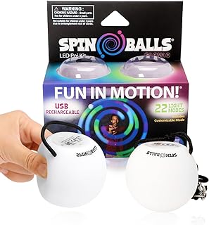 Glow.0 LED Glow Balls – Juggling or Spinning Styles | 20+ Vibrant Color Light Modes & Patterns – USB Rechargeable, Soft-Core Light Up Balls