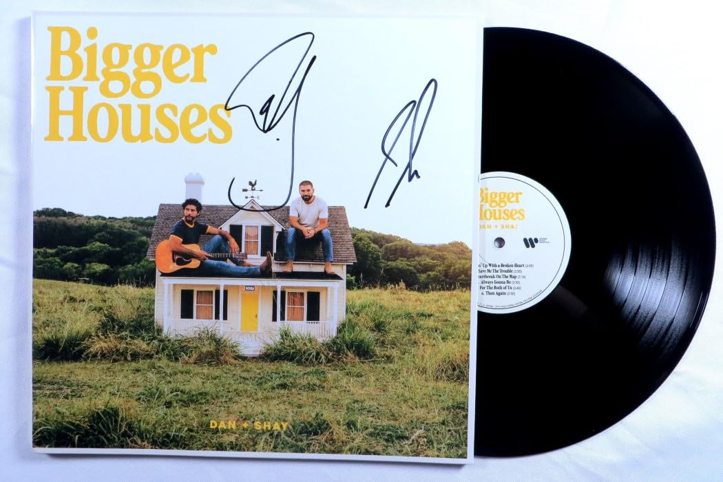 Dan Smyers Shay Mooney Signed Autographed Record Album Cover Bigger Houses JSA