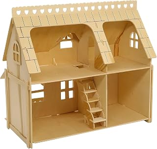 CUTEROOM 3D Puzzle House,Fantasy Villa Model Kit DIY Miniature Dollshouse | Pre-cut, glue-free assembly, Natural wood,Creative gift for adults