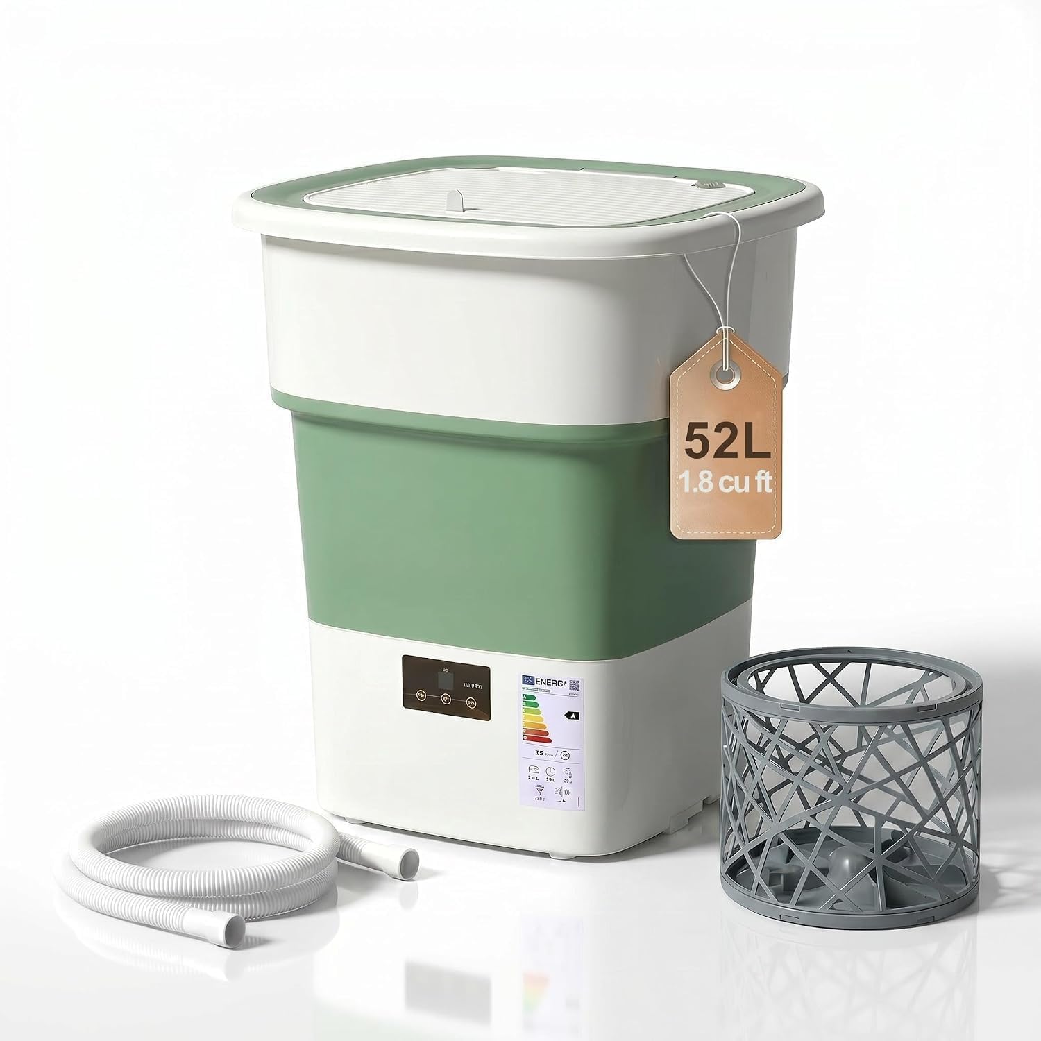 1.8 Cu.Ft Portable Washing Machine, Foldable Washer With 150W Motor | Compact Wa