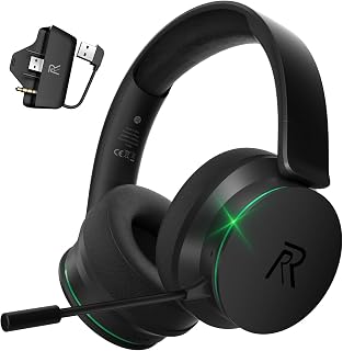 Wireless Gaming Headset for Xbox Series X|S, Xbox One, PS5, PS4, Blackgreen | Bluetooth 5.3, 3D Surround Sound, Rotatable Earmuffs, Gaming Headphones with Noise Canceling Microphones