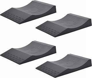 MAXSA 37353 ParkRight Prevent Flat Spots Tire Saver Storage Ramps Black 4PK | Prevents Out-of-Round Tires, Set of 4 each 21.5 x 14.2 x 3.4” Heavy Duty, Supports 10 Tons, Includes No Slide Pads, Black