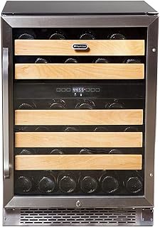 Whynter BWR-462DZ 46-Bottle Dual Temperature Zone Built Wine Refrigerator, Silver