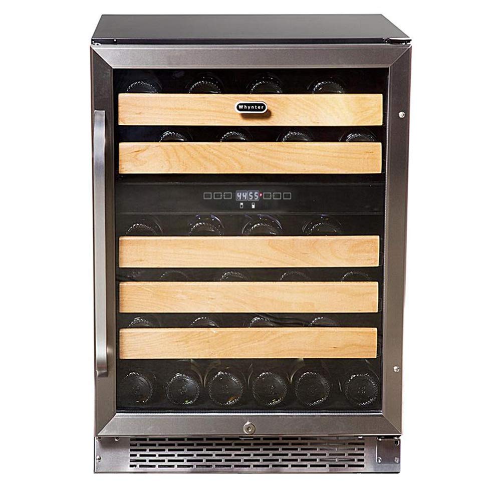 Whynter BWR-462DZ 46-Bottle Dual Temperature Zone Built Wine Refrigerator, Silve