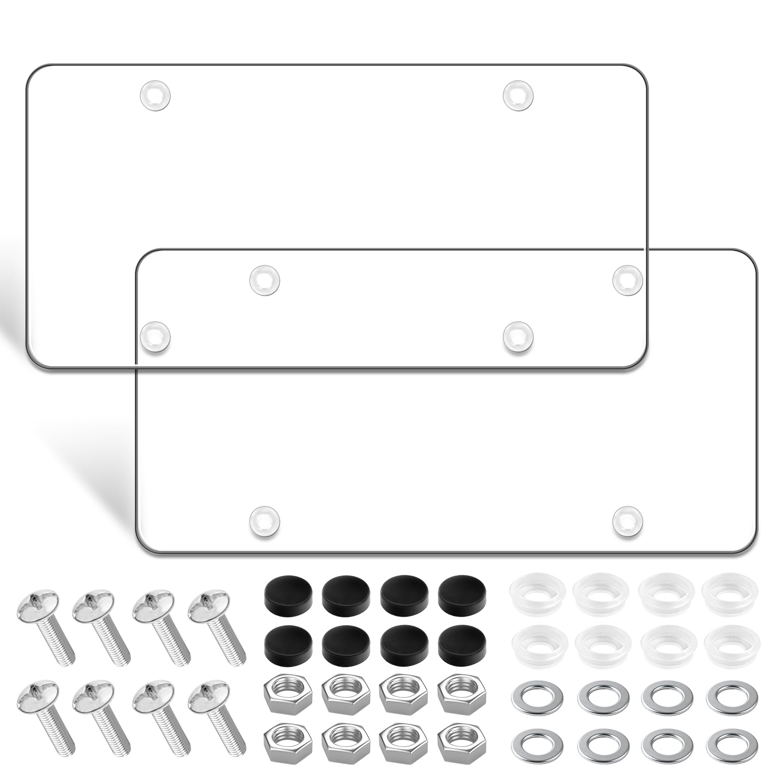 License Plate Protector 2 Pack, Clear License Plate Cover 12.08 * 6.02’’ Univers